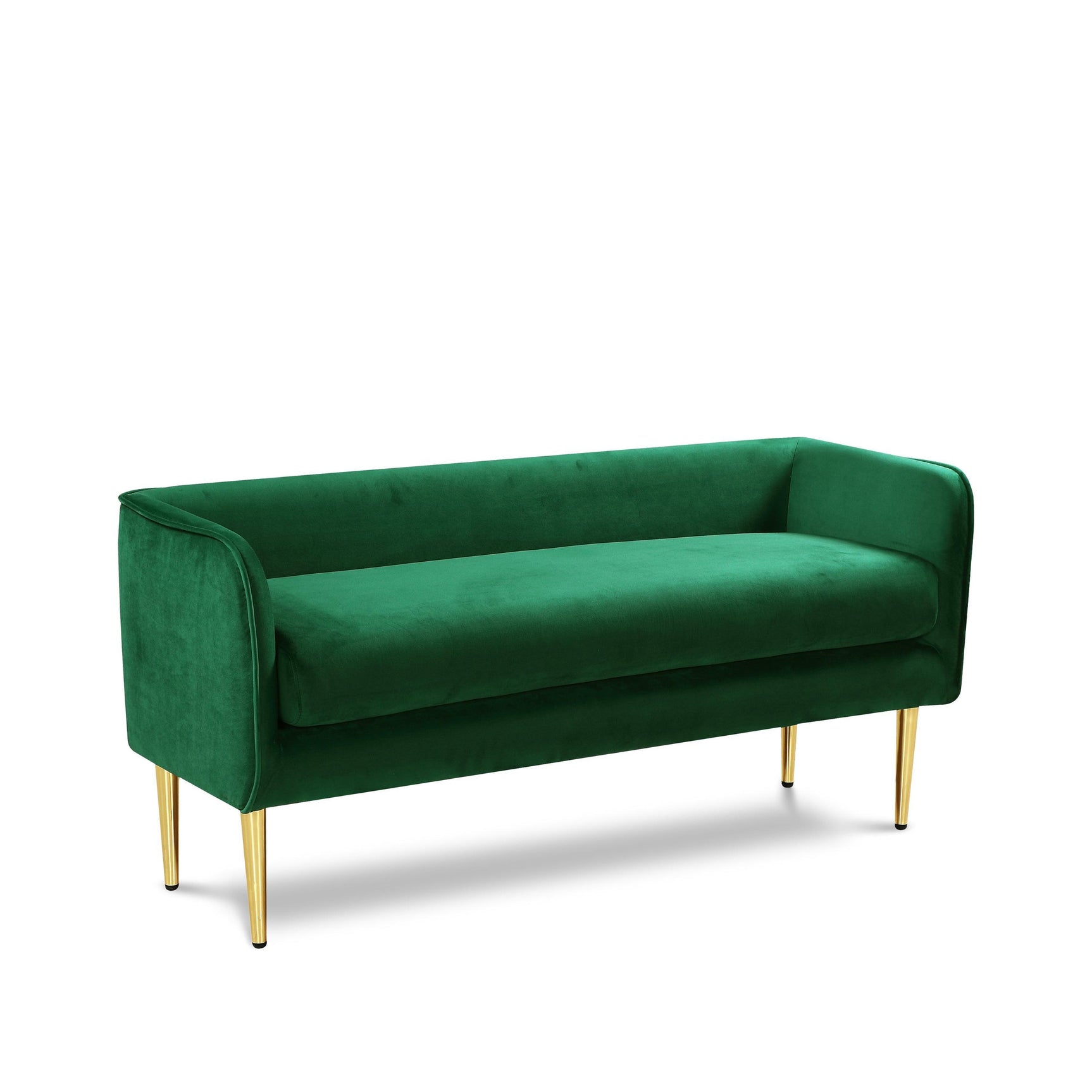 Audrey Green Velvet Bench - Ella Furniture