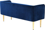 Audrey Blue Velvet Bench - Ella Furniture
