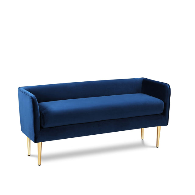 Audrey Blue Velvet Bench - Ella Furniture