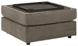 O'phannon Putty Chenille Ottoman With Storage - Ella Furniture