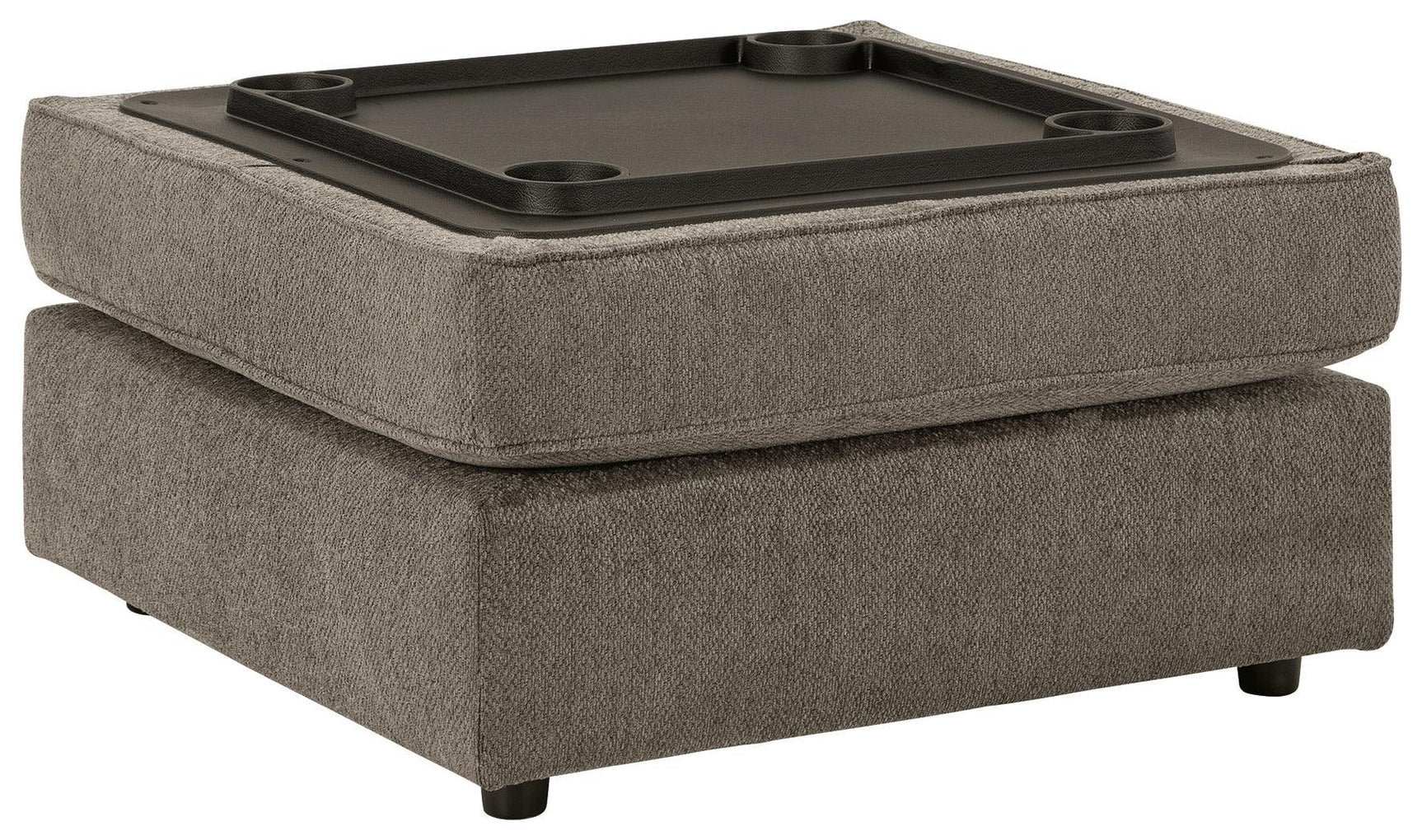O'phannon Putty Chenille Ottoman With Storage - Ella Furniture