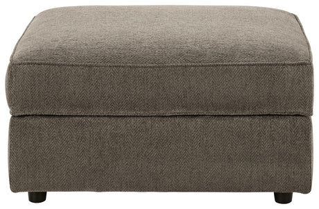 O'phannon Putty Chenille Ottoman With Storage - Ella Furniture