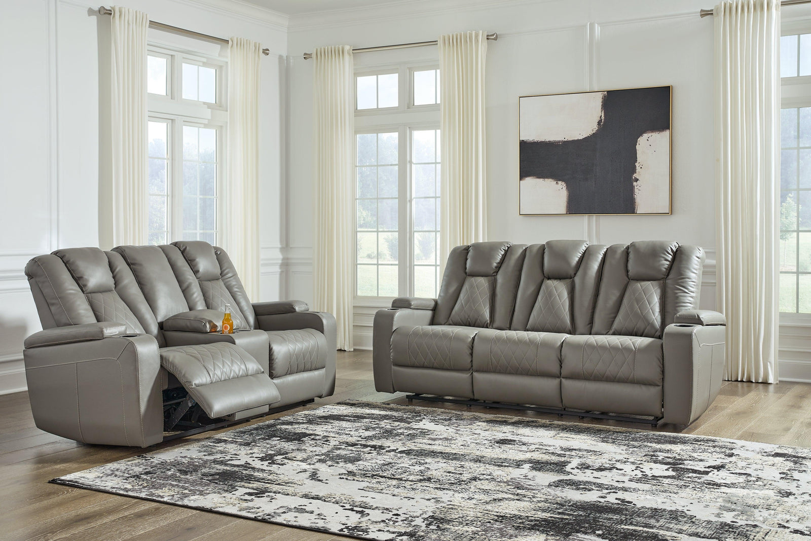 Mancin Gray Sofa And Loveseat - Ella Furniture