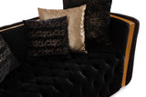 Sofia Black Velvet Sofa & Loveseat - Ella Furniture