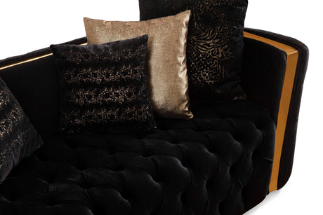 Sofia Black Velvet Sofa & Loveseat - Ella Furniture