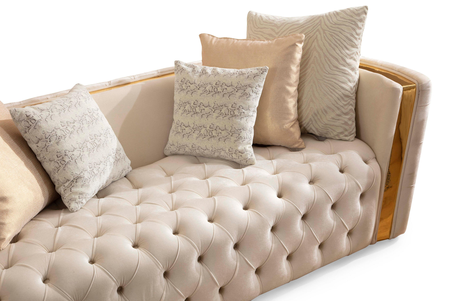 Sofia Ivory Velvet Sofa & Loveseat - Ella Furniture