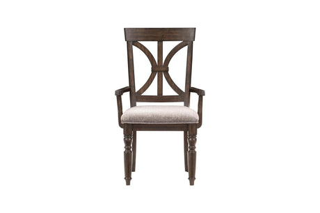 Cardano Charcoal Traditional Solid Wood Fabric Upholstery Seat Rectangular Dining Room Set - Ella Furniture