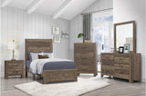 Corbin Rustic Brown Modern Contemporary Faux Wood And Veneers Panel Bedroom Set - Ella Furniture