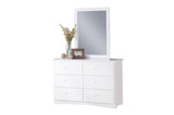 Galen White Modern Transitional Wood And Engineered Wood Twin Over Twin Youth Bedroom Set - Ella Furniture