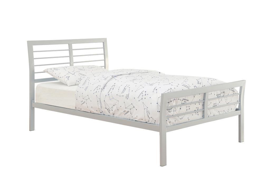 Cooper Twin Metal Bed Silver - Ella Furniture