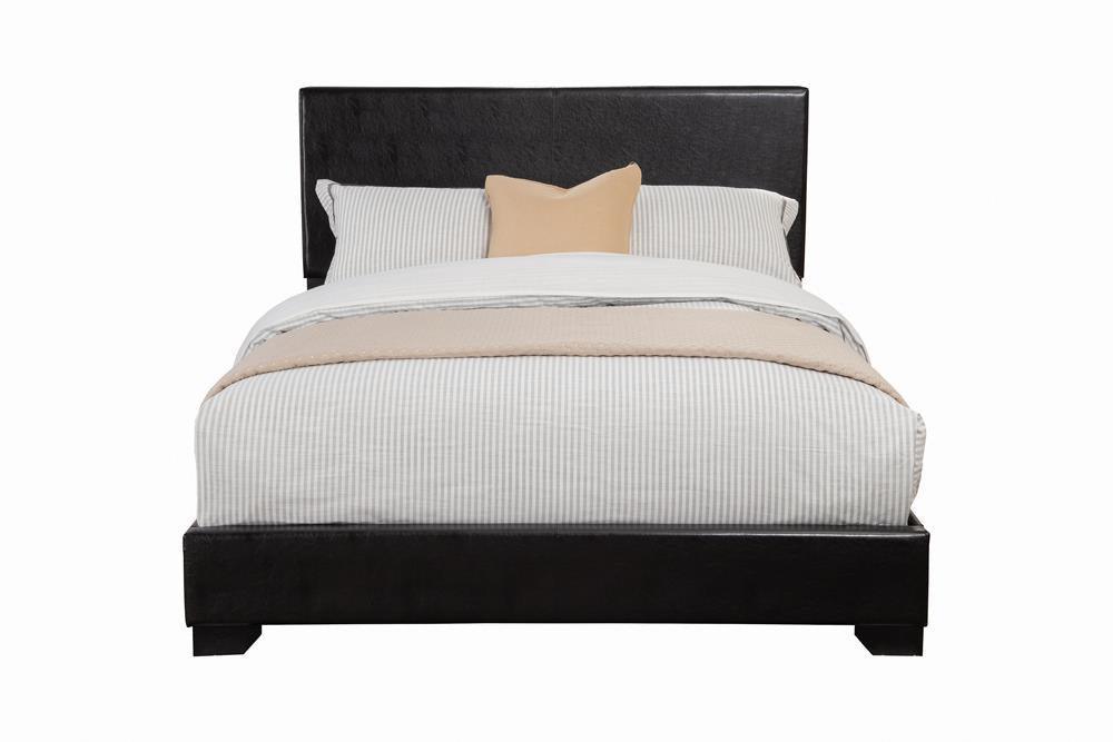 Conner Full Upholstered Panel Bed Black - Ella Furniture