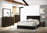 Conner Full Upholstered Panel Bed Black - Ella Furniture