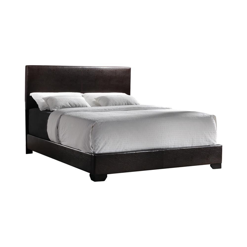 Conner Full Upholstered Panel Bed Dark Brown - Ella Furniture