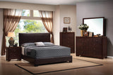 Conner Full Upholstered Panel Bed Dark Brown - Ella Furniture