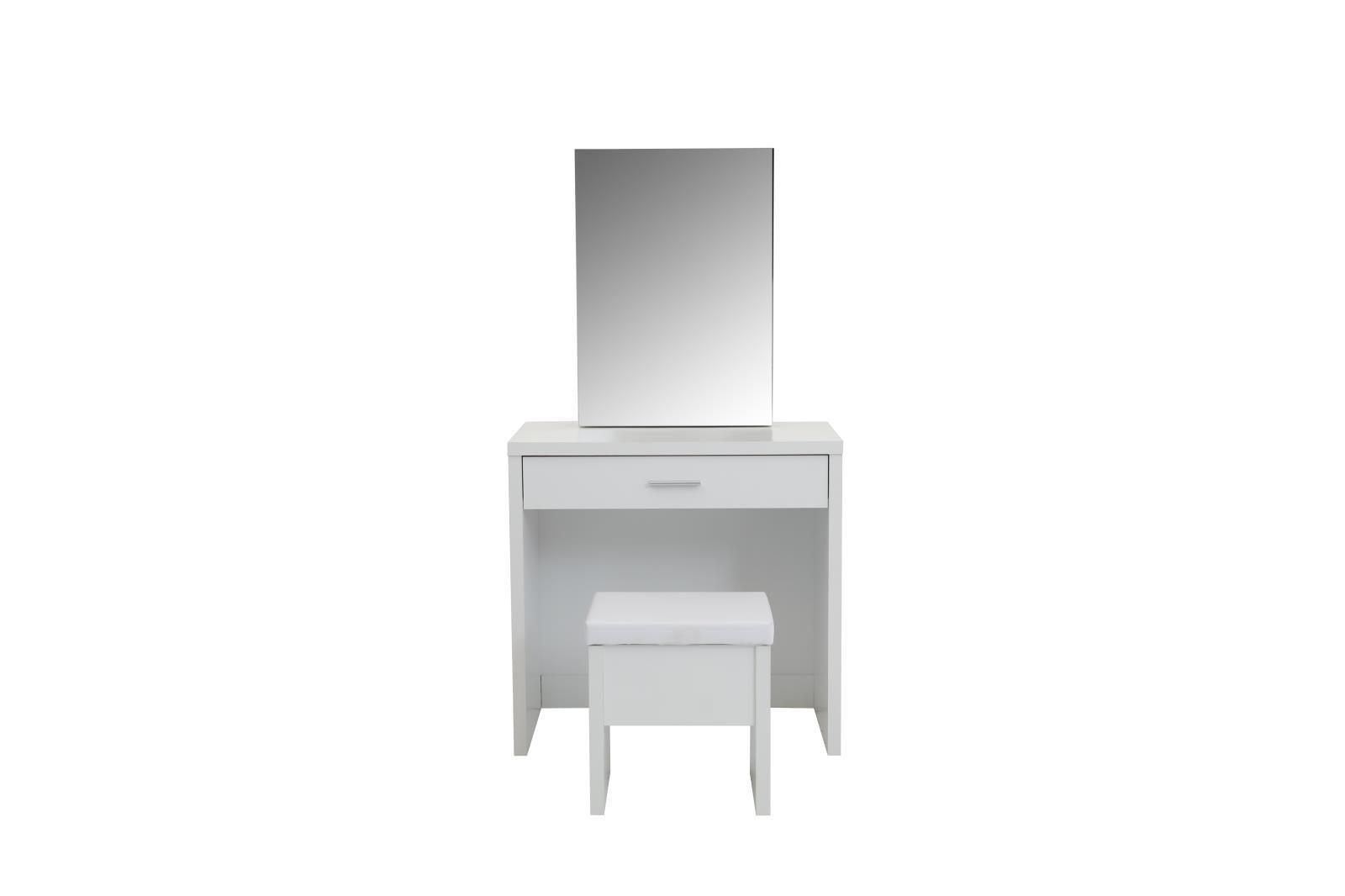 Harvey 2-Piece Vanity Set With Lift-top Stool White - Ella Furniture