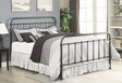 Livingston Queen Panel Metal Bed Dark Bronze - Ella Furniture