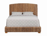 Laughton Queen Hand-woven Banana Leaf Bed Amber - Ella Furniture