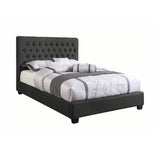 Chloe Tufted Upholstered Eastern King Bed Oatmeal - Ella Furniture