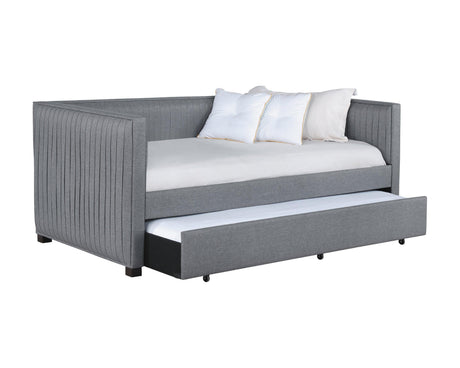 Brodie Upholstered Twin Daybed With Trundle Grey - Ella Furniture