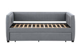 Brodie Upholstered Twin Daybed With Trundle Grey - Ella Furniture