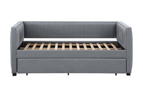 Brodie Upholstered Twin Daybed With Trundle Grey - Ella Furniture