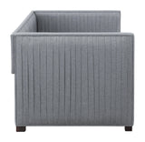 Brodie Upholstered Twin Daybed With Trundle Grey - Ella Furniture
