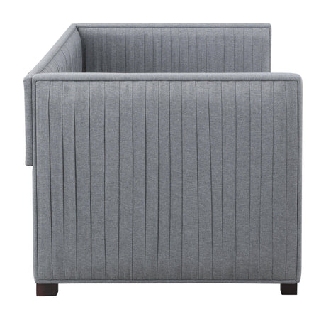 Brodie Upholstered Twin Daybed With Trundle Grey - Ella Furniture