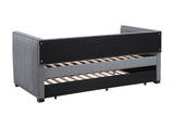 Brodie Upholstered Twin Daybed With Trundle Grey - Ella Furniture
