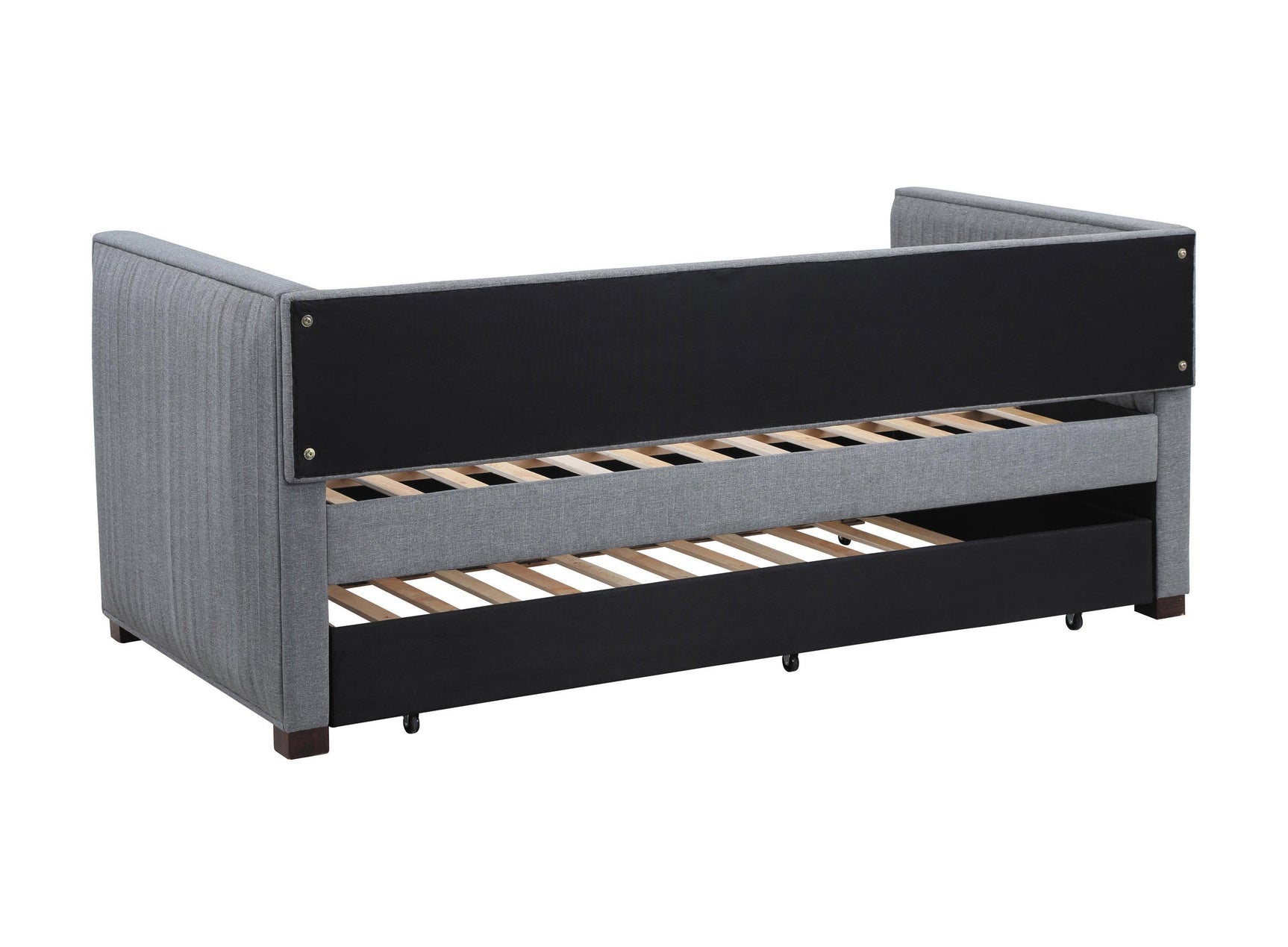 Brodie Upholstered Twin Daybed With Trundle Grey - Ella Furniture