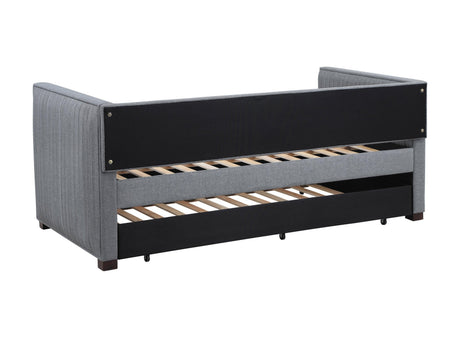 Brodie Upholstered Twin Daybed With Trundle Grey - Ella Furniture