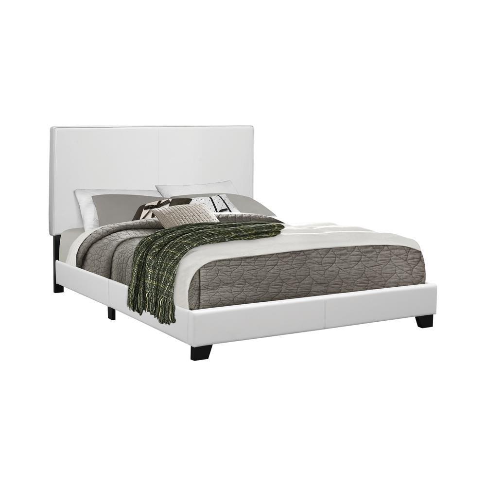Mauve Queen Upholstered Bed White - Ella Furniture