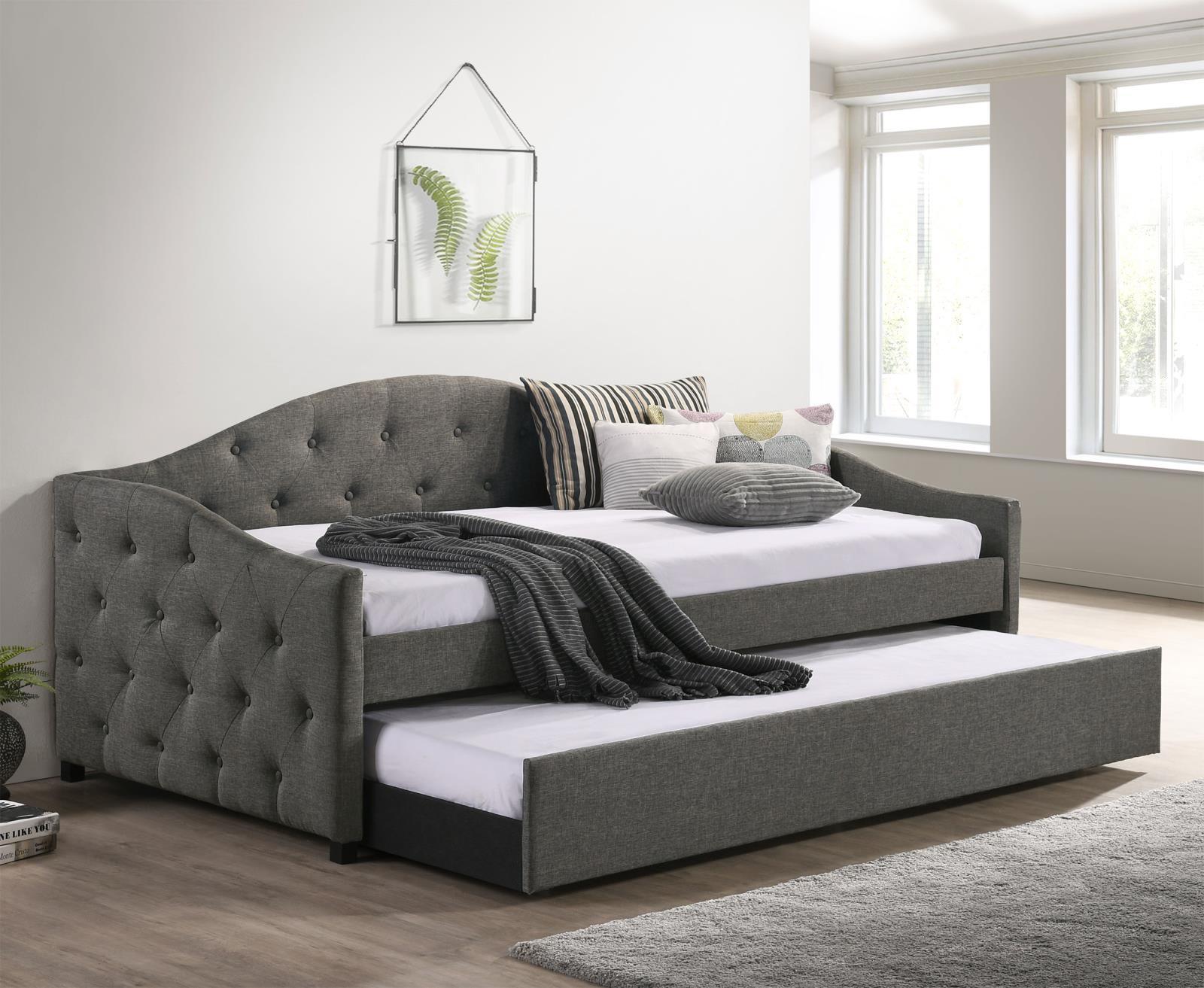 Sadie Upholstered Twin Daybed With Trundle - Ella Furniture