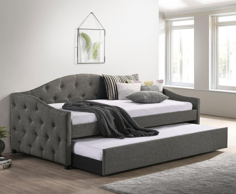 Sadie Upholstered Twin Daybed With Trundle - Ella Furniture