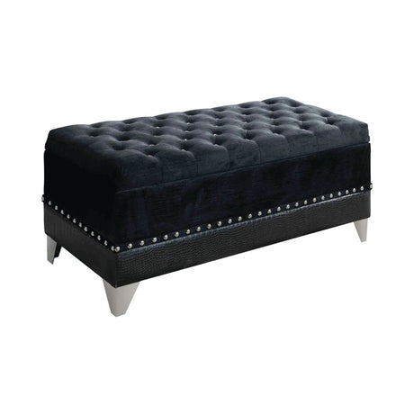 Barzini Eastern King Tufted Upholstered Bed Black - Ella Furniture