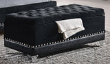 Barzini Queen Tufted Upholstered Bed Black - Ella Furniture