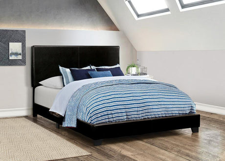 Dorian Upholstered Queen Bed Black - Ella Furniture