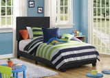 Dorian Upholstered Twin Bed Black - Ella Furniture