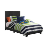 Dorian Upholstered Twin Bed Black - Ella Furniture