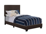Dorian Upholstered Twin Bed Brown - Ella Furniture