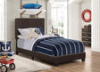 Dorian Upholstered Twin Bed Brown - Ella Furniture