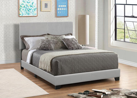 Dorian Upholstered Queen Bed Grey - Ella Furniture
