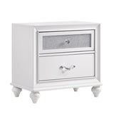 Barzini Queen Wingback Tufted Bed White - Ella Furniture