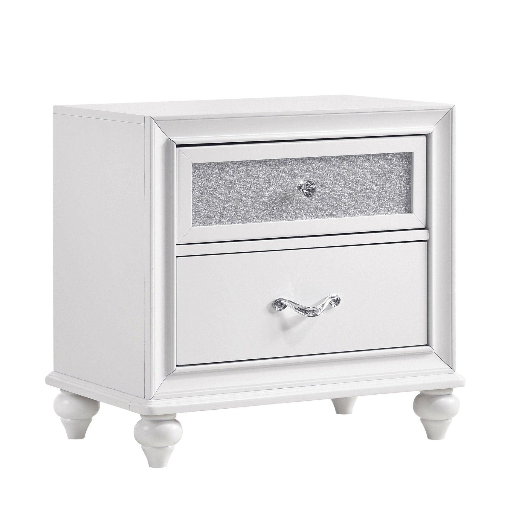 Barzini Queen Wingback Tufted Bed White - Ella Furniture