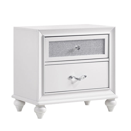 Barzini Queen Wingback Tufted Bed White - Ella Furniture