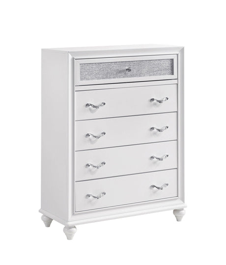 Barzini Queen Wingback Tufted Bed White - Ella Furniture
