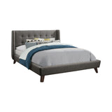 Carrington Button Tufted Queen Bed Grey - Ella Furniture