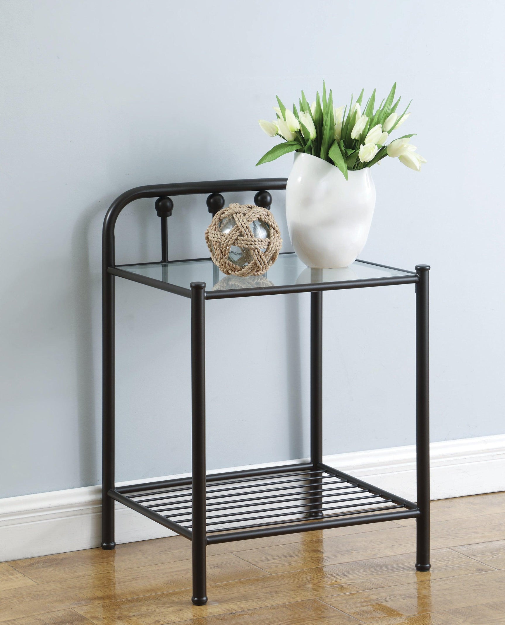 Livingston Queen Panel Metal Bed Dark Bronze - Ella Furniture