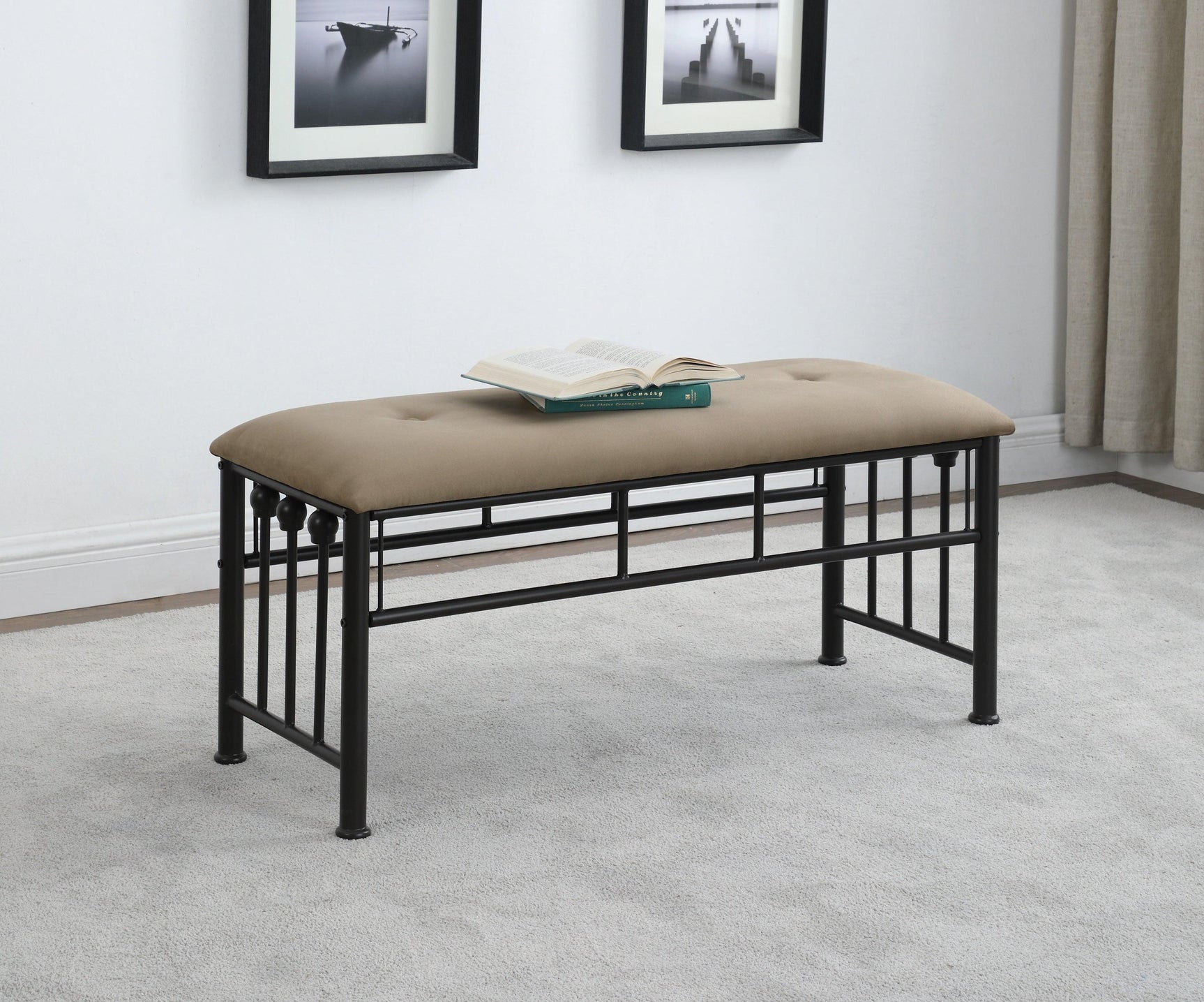 Livingston Twin Panel Metal Bed Dark Bronze - Ella Furniture