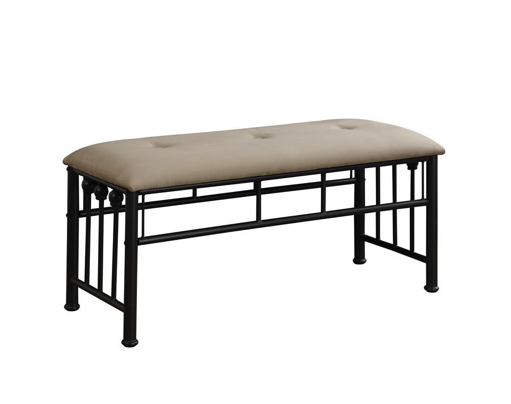 Livingston Upholstered Bench Brown And Dark Bronze - Ella Furniture