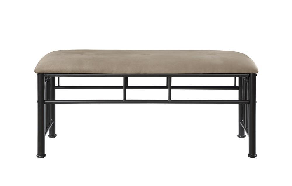 Livingston Upholstered Bench Brown And Dark Bronze - Ella Furniture